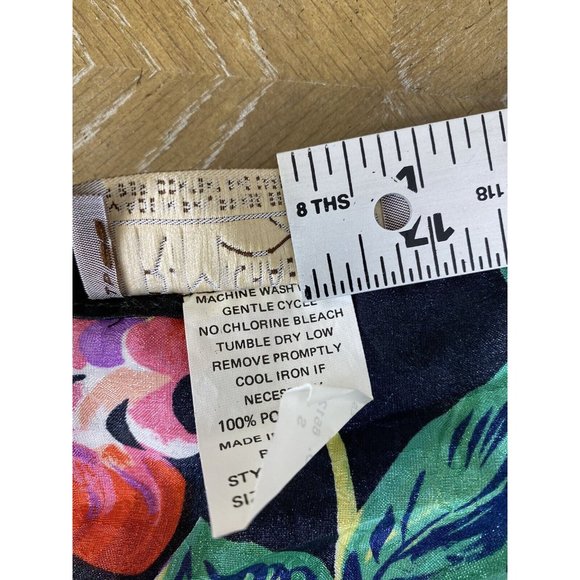 VTG‎ 70s 80s R Michael Alan Small Silky Artsy Floral Nightgown Kaftan Tropical - Picture 8 of 9